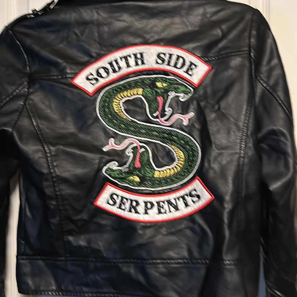 Riverdale Southside Serpents Faux Leather Bomber Moto Motorcycle Jacket Official - Picture 2 of 2